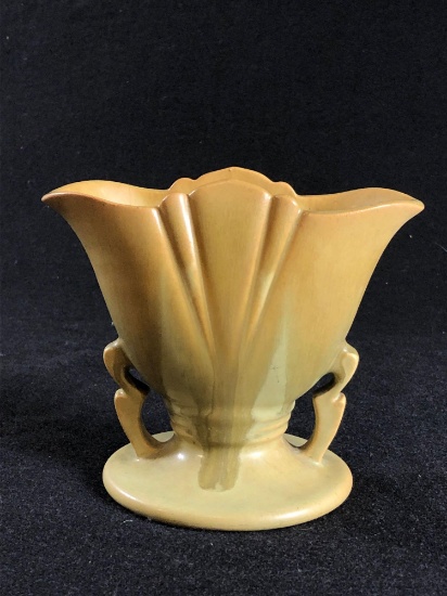 Roseville Carnelian I Tan Fan Vase