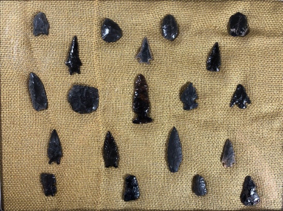 (20) Columbia Basin Obsidian Arrowheads