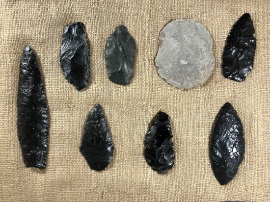 (8) Great Basin Obsidian Knives