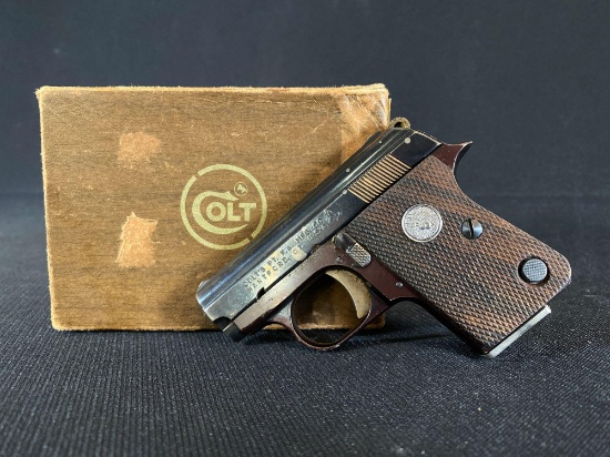 Colt Cub Automatic .25 Cal. Semi Auto Pistol w/ Original Box Post War Production