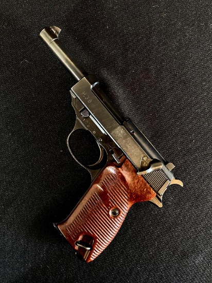German Walther P38 9mm Semi-Auto Pistol w/ Display Box & Leather Holster