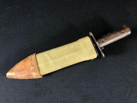 1917 WWI US Bolo Knife w/ Locking Cath and chisel Grind Edge