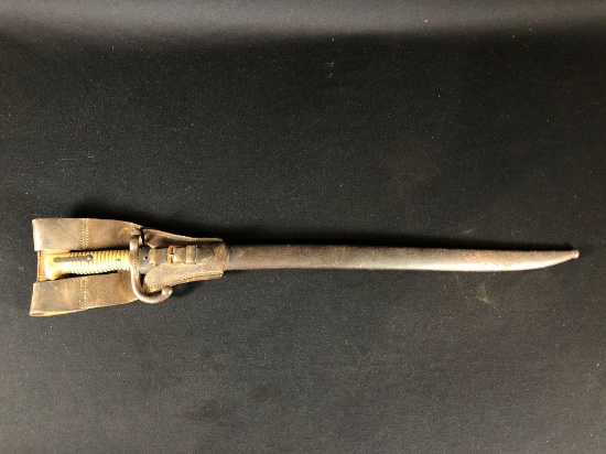 French 1871 Chassepot Bayonet w/ Metal and Rare Frog Leather Scabbard