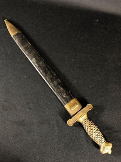 1832 French Artillery Short Sword w/ Leather Scabbard