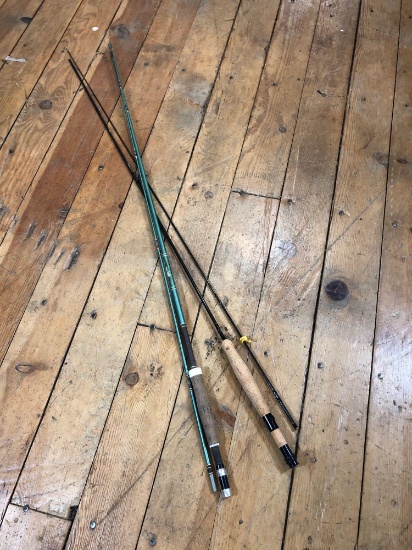 (2) fishing Poles (1) Strato, (1) Rebrod Graphite Elite