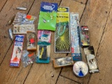 Assortment of Fishing Tools, Spinners, Lures, Flies
