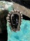 Black Onyx Mask Mexico Silver Ring