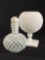 (1) Hobnail Glass Perfume Bottle, (1) Checkered Milk Glass Vase