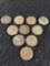 (10) Pennies Indian Head 1891- 1898