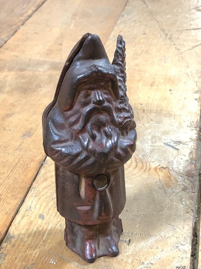 Vintage 1900 Cast Iron Santa w/ Tree Bank