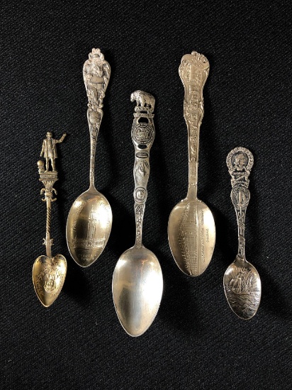 (5) World Fair/ Expo Souvenir Spoons