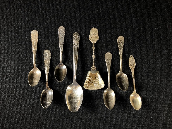 (8) Silver Plated Souvenir Spoons