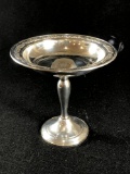 Gorham Sterling Silver Compote Pedestal Bowl w/ Ornate Rim Weighted Base