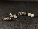 (4) Pair Vintage Screw On Earrings