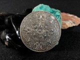Taxco Mexican Round Sterling Silver Mayan Calendar Brooch