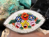 Antique Italian Millefiori Micro Mosaic Pin