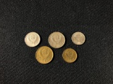 (5) Assorted U.S.S.R. coins 1952-1955