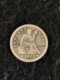 1853 Silver Seated Liberty Quarter