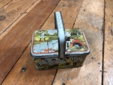 1940's Tin Lunch Box Full Of Marbles