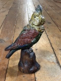 Vintage Cast Iron Parrot Door Stop