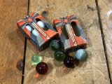 (2) Sets of 6 Master Made Marbles in Original Boxes