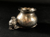 Silver Plated Bird and Wishbone Toothpick Holder