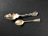 (2) Danial Low Sterling silver Salem Witch Souvenir Spoons