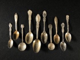 (10) Sterling Silver Souvenir Spoons