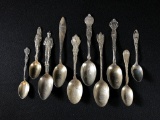 (10) Sterling Silver Souvenir Spoons w/ Pacific Northwest connections
