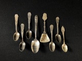 (8) Silver Plated Souvenir Spoons