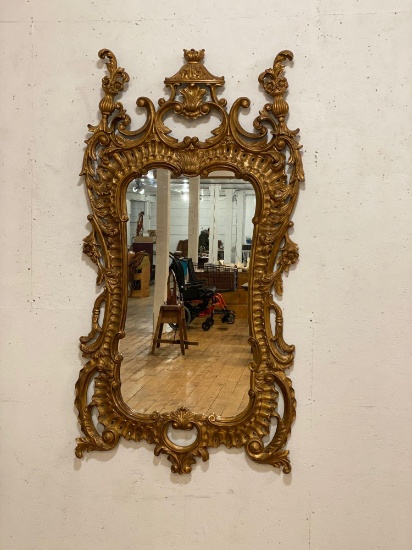 70" x 37" Victorian Ornately Framed Wall Mirror