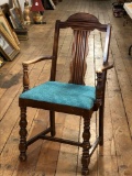 Fiddle Back Arm Chair w/ Upholstered Seat