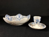 Meissen blue Onion fruit Bowl and Egg Cup