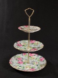 3-Tier Norcrest Cottage Rose Pattern