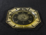 1930's Yellow Depression Glass Princess Pattern Plate