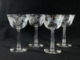 Etched Wine/Cordial Set