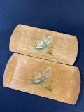 (2) Coronet Wooden Trays W/ Lithograph Paper Depicting Ducks
