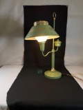 Green Victorian Style Student Lamp