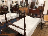 Pair of Dixie Brand Solid Cherry Quarter Poster Twin Beds