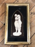 Framed Photograph of Figural Statue Depicting Scene of Romance