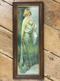 Vintage Framed Print Of Mother w/ Child By Naudt Stumm