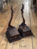 (2) Late 1800's Wooden Dresser Glove Boxes And Mirror Yoke