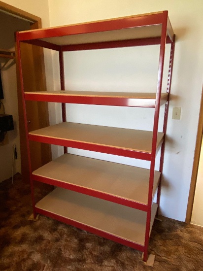 4-Shelf Rack Unit w/ Adjustable Shelf Height, Metal w/ Pressboard Shelf 4'H x 2'W x 6'H