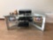 3-Glass Shelf w/ Brushed Chrome Frame Entertainment Stand