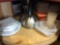 Assortment Of Tupperware, Kitchen Scale, & Teapot