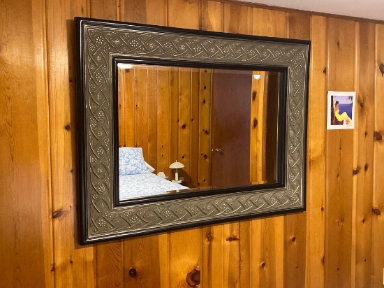 38" x 50" Framed Mirror w/ Beveled Edge