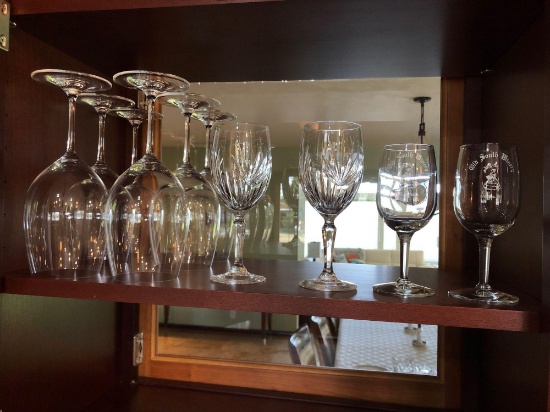 Shelf Of Assorted Stemware