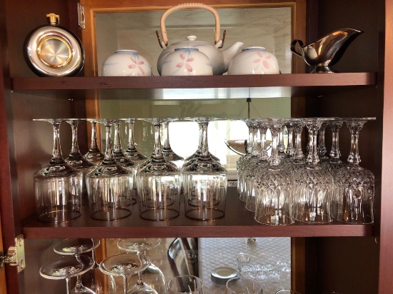 Shelf Of Assorted Stemware