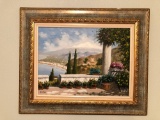 Giolini Acrylic Taormina Italy Framed Painting