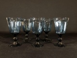(5) Blue Water Goblets